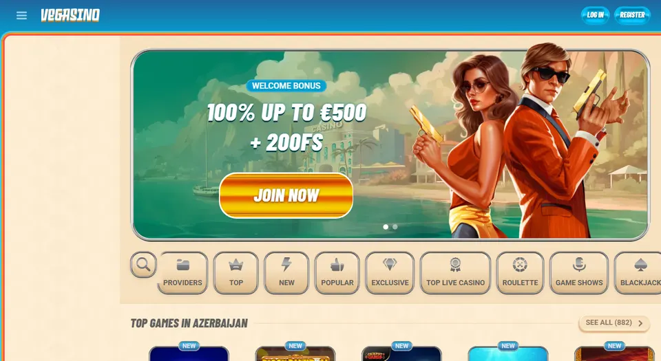 Homepage di Vegasino
